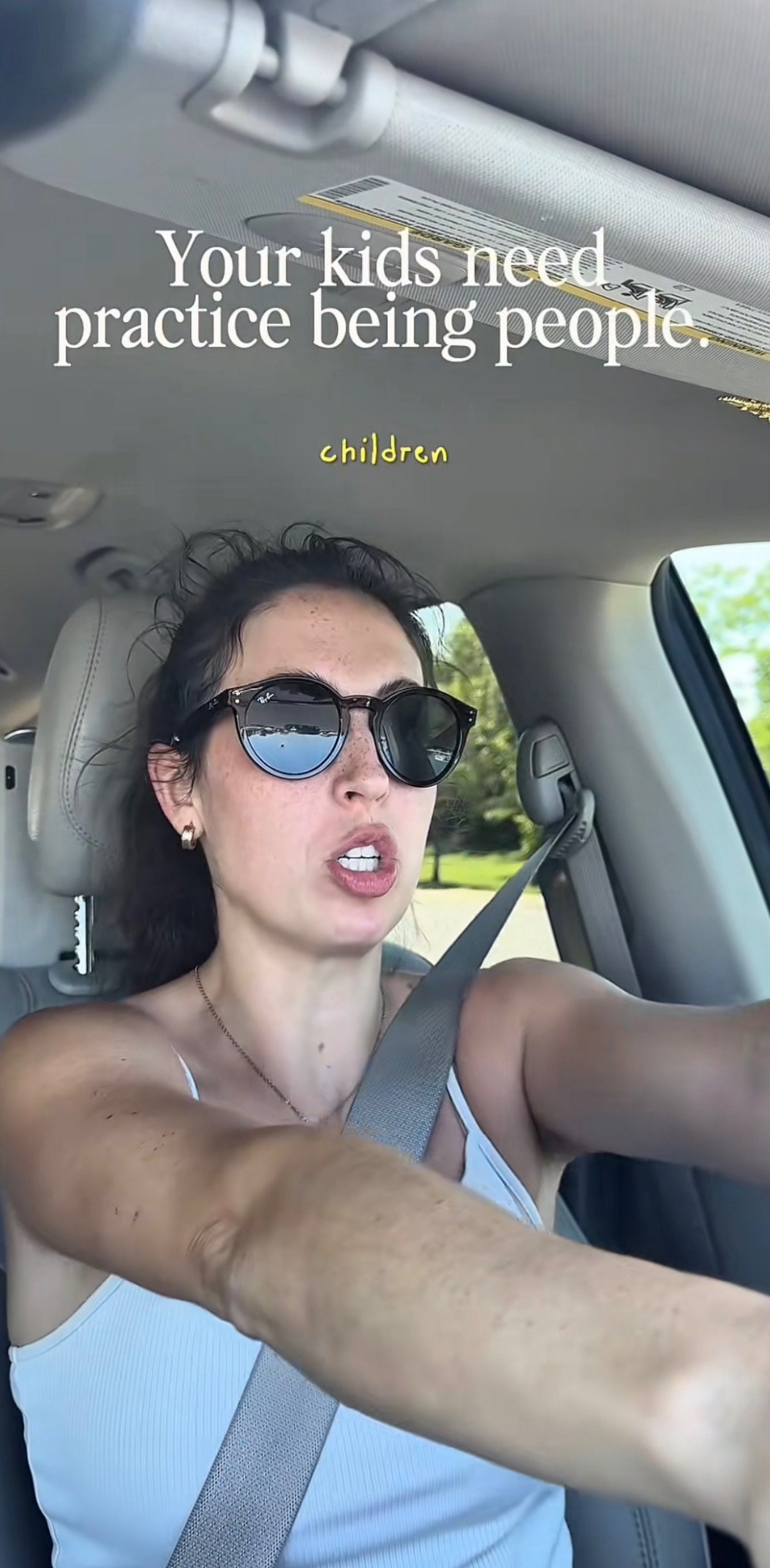 Creator talking from a car about kids learning to be people